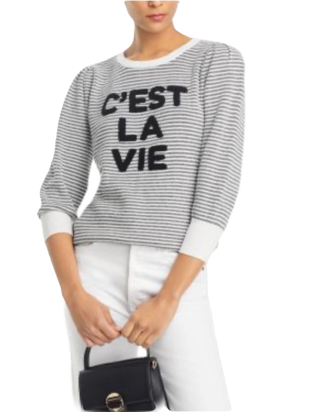 Karl Lagerfeld Paris striped C'est La Vie striped sweater Fall Winter M-L